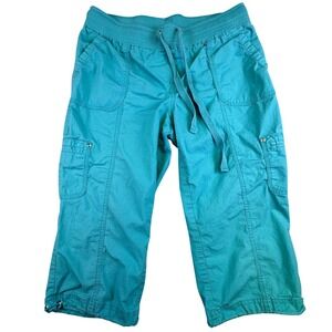 Style & Co Sport Pants Women's 6 Petite Capri Cargo Blue Gorpcore Coastal Hiking
